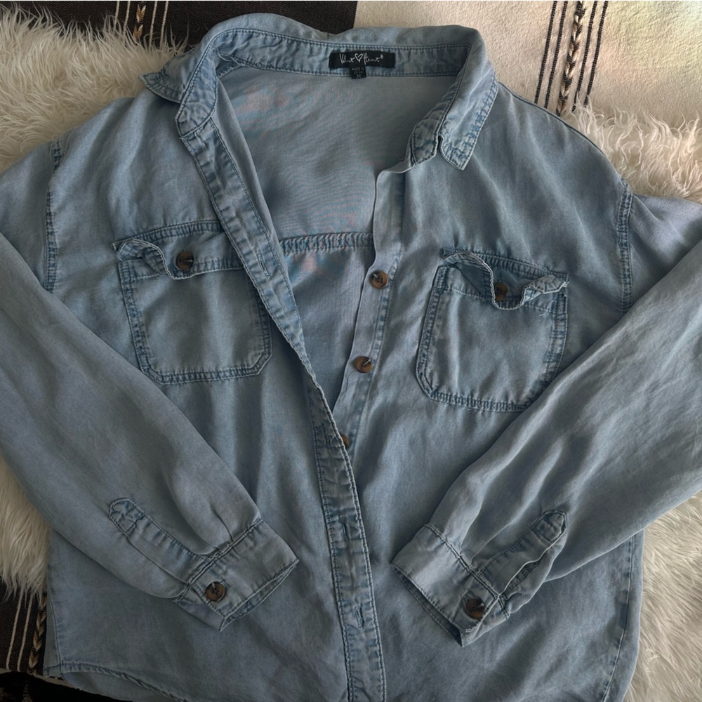 Denim style button down